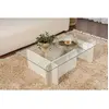 Hanah Home Table basse en verre et aggloméré flavio blanc Kerlo