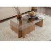 Hanah Home Table basse en verre et aggloméré flavio pin