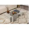 Hanah Home Table Basse Verre Fixe Gigogne Rectangulaire Bois en Gris 105x65x30 cm Pour Salon ou Bureau