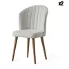 Hanah Home - 2 Chaises Rubi crème/noyer - 95x111x36 cm OS