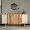 Homitis - Console Diana travertin/noyer - 180x81x40 cm OS