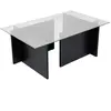 HANAH HOME Table basse en verre et aggloméré vetrino noir