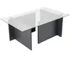 CALICOSY Table basse avec plateau en verre l105 cm - noah