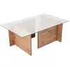 CALICOSY Table basse avec plateau en verre l105 cm - noah