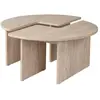 CALICOSY Lot de 2 tables basses - 90 cm X 90 cm X 41 cm - Beige Travertin - MOIRA