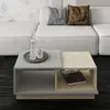Homitis - Table basse Concept travertin/gris - 90x36x45 cm OS