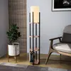 Opviq Lampe sur pied Shelf, noir/cuivre, tissu, hauteur 130 cm, E27