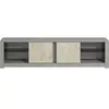 Homitis - Meuble TV Aydos gris/travertin - 180x45x35 cm OS
