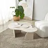 MENZZO Table basse design Presta L105cm Effet travertin beige