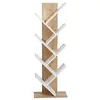 Bibliothèque en bois "Tuval 066" - 46 x 22 x 129 cm - Chêne, Blanc