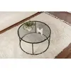 Table basse ronde en métal et verre Aurum