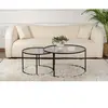 CONCEPT1 Ensemble de Aurum 80 60 noir gris 80 x 80 x h43cm 857NRD1107