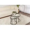 Hanah Home Ensemble de 2 tables gigognes rondes en métal et verre Aurum