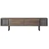 Hanah Home Meuble TV - Chrome Line - Noyer - 180x30x48 cm - Panneaux de particules et métal