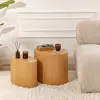 CHEZ ADELARD Ensemble de table latérale en chêne 49 x 41 x 40 cm | Fabriqué en 100 % MDF, revêtement en bois de chêne naturel | Parfait pour les espaces modernes à domici...