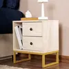 MULTIMARQUES Hanah Home Stand de Nuit, mélamine, Travertine dorée, Taille Unique