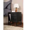 NORTIA DESIGN Table de chevet 2 tiroirs franko l45,2xh50cm bois et métal noir Franko