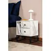 MULTIMARQUES Table de Nuit en Marbre Freesia Noir, 29x45x50 cm, Pour la Maison