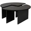 CALICOSY Lot de 2 tables basses L90 cm - Effet Bois noir