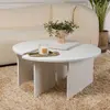 CALICOSY Table basse en aggloméré moira blanc Festina