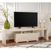 MULTIMARQUES Meuble tv moderne 2 portes L180cm Diapazon Effet travertin beige TU