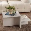 Hanah Home Table basse 2 niveaux - 77 cm X 40 cm X 40 cm - HARMONY - Gris
