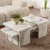 MULTIMARQUES Table basse en aggloméré 110 x 45 x 41,4 cm sanctuary beige marbré Ensemble