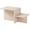 MULTIMARQUES Table basse 2 niveaux - 77 X 40 X 40 cm - Beige Travertin -  HARMONY