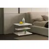 Homitis - table d'appoint Lifon noir/travertin - 50x33x40 cm OS