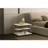 Homitis - Table d'appoint Lifon or/travertin - 50x33x40 cm OS