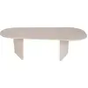 Table basse ovale effet travertin 130x65cm - Beige - Soma