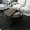Wooden Art - Duo de tables basses Dolunay walnut/anthracite OS