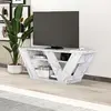 MULTIMARQUES Meuble TV - Pipralla - Marbre Carrara - 110x30x40 cm - Nombreux rangements