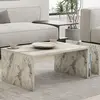 MULTIMARQUES Table basse L86,8 cm - 86,8 cm X 50 cm X 32,4 cm - MEMO - Marbre