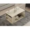 MULTIMARQUES Table basse avec étagères décor travertin L80 cm - 80 cm X 40 cm X 50 cm - EROS