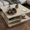 NAIDA Homitis - Table basse Skull travertin - 80x40x80 cm T.U