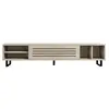 NAIDA Meuble tv 1 porte abattante et 4 niches décor travertin l160 cm - safir