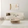 Table basse - MENZZO - Yellin - Effet travertin - Rond - Beige - 90cm