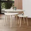 Hanah Home - 3 Tables basses Alvin travertin OS