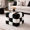 Atelier del Sofa - Pouf Patchwork noir, blanc - 42x42x42 cm OS