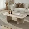 Homitis - Table basse Akira travertin - 120x41x60 cm OS