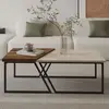 Homitis - Ensemble de 2 tables basses Verona P0024623 travertin/noyer ...