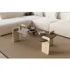 Homitis - Table basse Leapiri noyer/travertin - 120x35x60 cm OS
