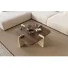Homitis - Table basse Poalla noyer/travertin - 90x35x90 cm OS
