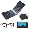 WELAN 50W Panneau Solaire Pliable avec Contrôleur, Chargeur Solaire Portable avec 2 Ports USB pour iPhone iPad Huawei