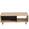 Table basse rectangulaire SARDAIGNE coloris noir et chêne
