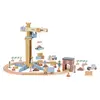 Set grue et chantier de construction en bois