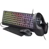 Trust GXT 792 QUADROX clavier Souris incluse Jouer USB Français Noir