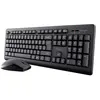 Trust Primo Pack Clavier et Souris sans Fil AZERTY Français, Touches Plates, Résistant aux Éclaboussures Clavier avec Pavé