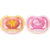 Avent Sucette Symétrique Ultra Air +6m Animal Rose Orange Lot de 2